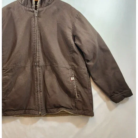 Dri-Duck Coat for Her Jacket Womens Size XXL Brown Hooded Sherpa Lined - Picture 4 of 16